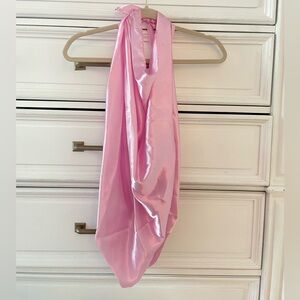 Pink scarf top, so many ways you can tie it!